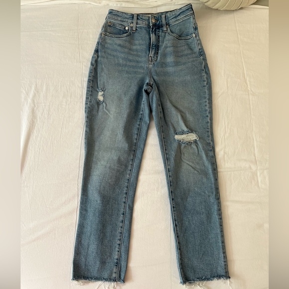Madewell the curvy perfect vintage Jean - distressed knee - Picture 2 of 5